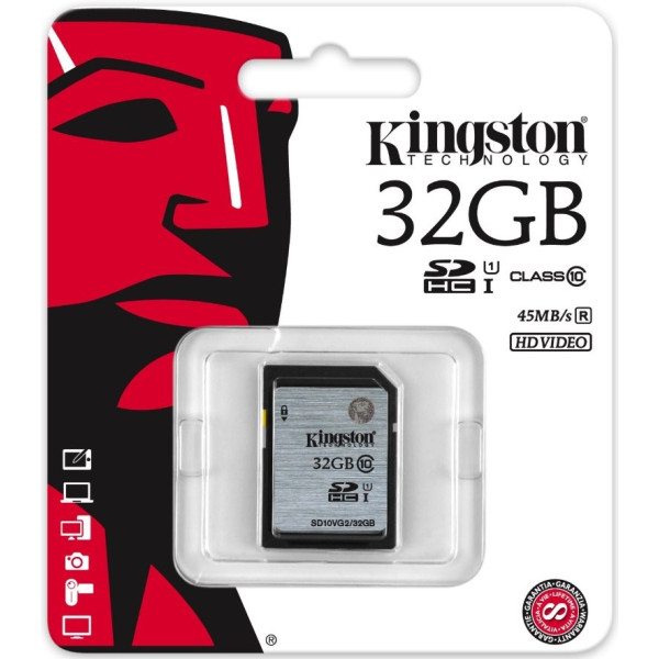 Карта пам'яті Kingston SDHC 32GB Class 10 UHS-I R45MB/s